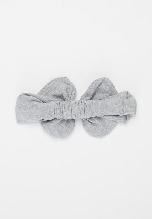 Baby Star - Baby star headband with bow - grey