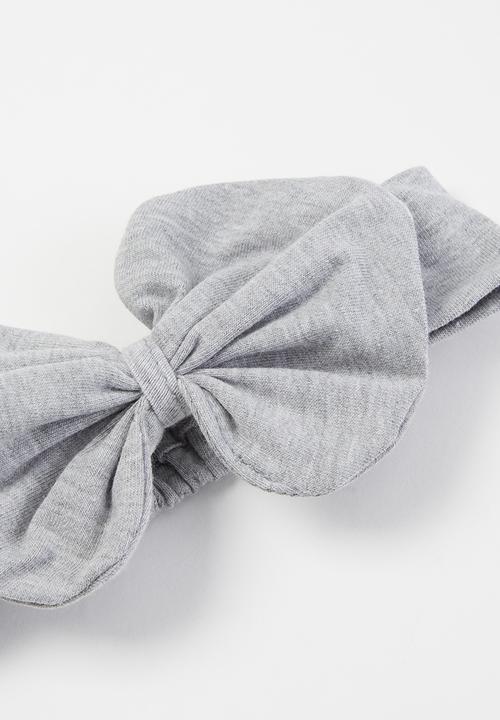 Baby Star - Baby star headband with bow - grey