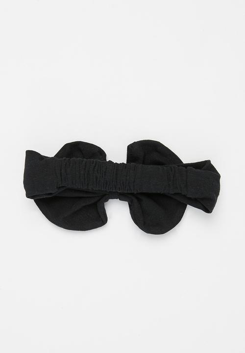 Baby Star - Baby star headband with bow - jet black