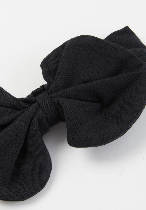 Baby Star - Baby star headband with bow - jet black