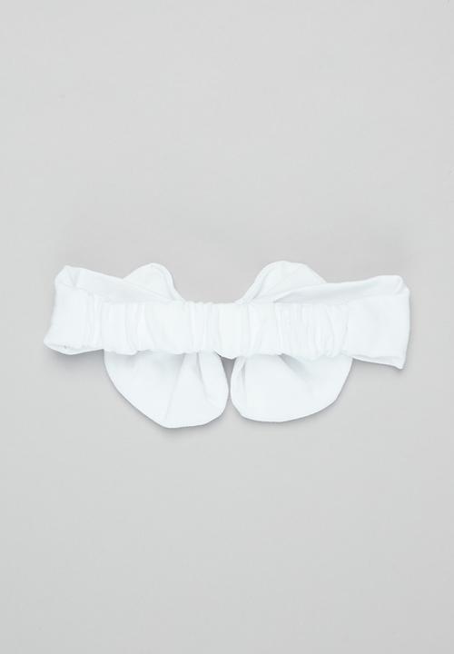Baby Star - Baby star headband with bow - true white