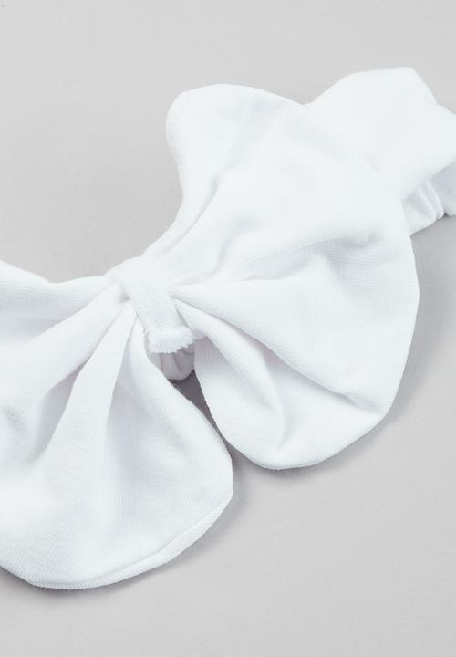 Baby Star - Baby star headband with bow - true white