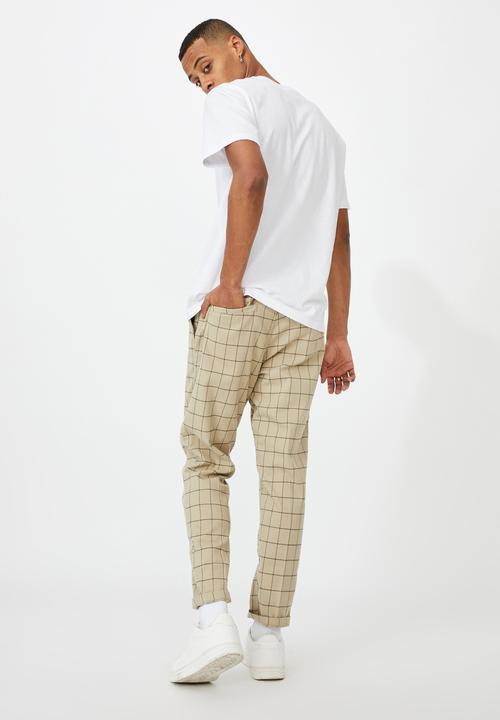 Cotton On - Oxford trouser - beige window check