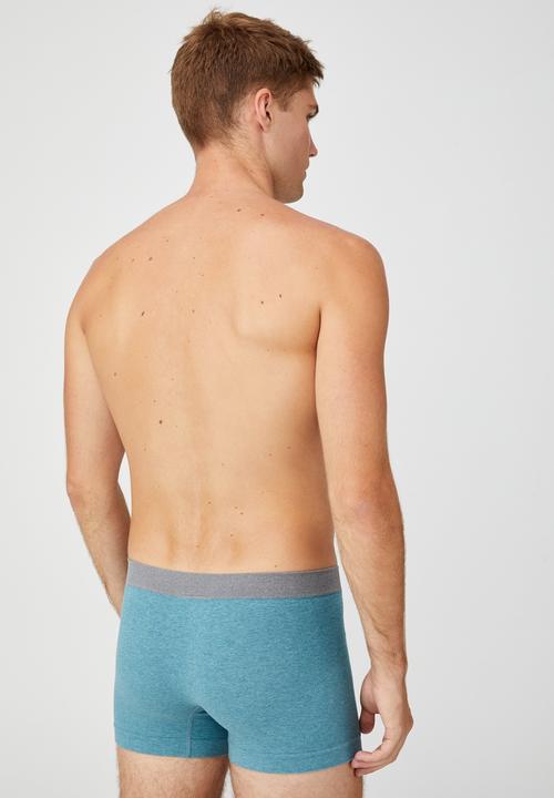 Cotton On - Mens seamless trunks - teal blue marle/grey marle