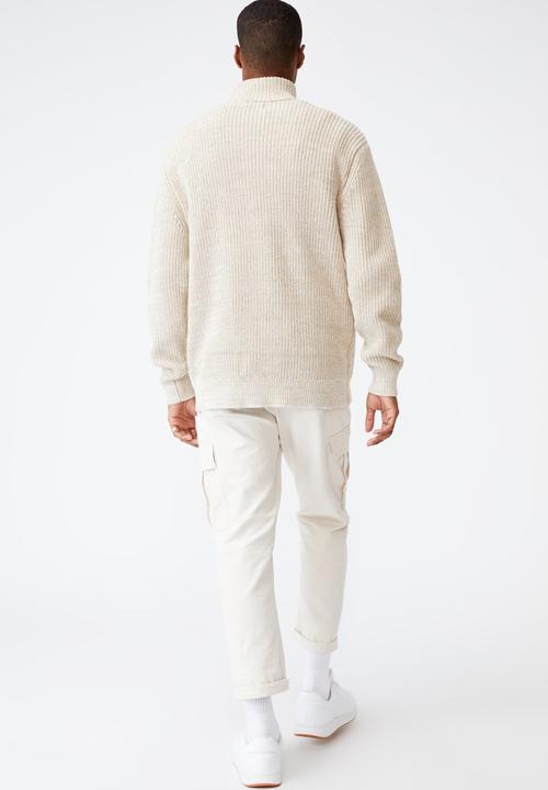 Cotton On - Quarter zip knit - sand