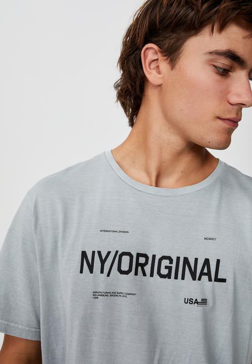 Cotton On - Longline scoop T-shirt - blue