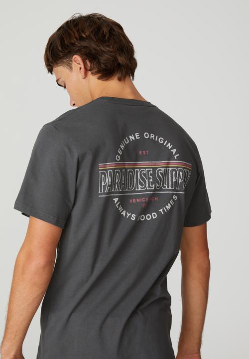 Cotton On - Tbar moto t-shirt - faded slate