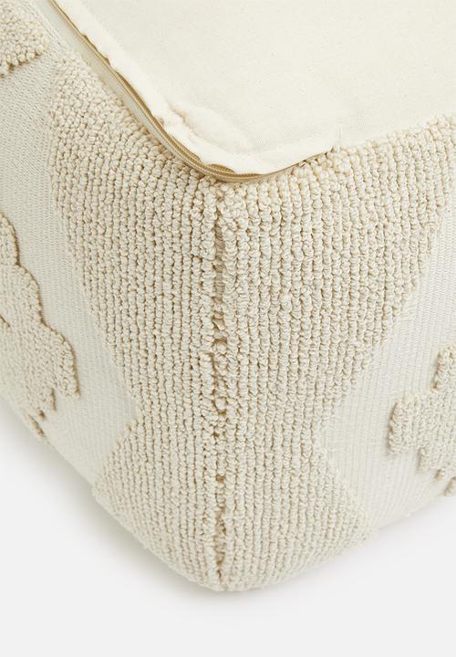 Sixth Floor - Bobble woven ottoman - cream
