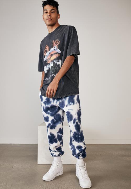 Factorie - Relaxed tie dye trackpant - indigo bleed tie dye