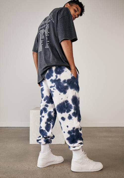Factorie - Relaxed tie dye trackpant - indigo bleed tie dye