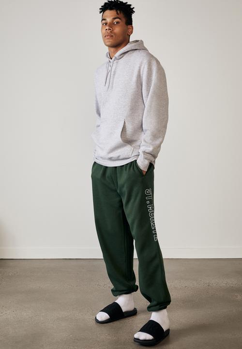 Factorie - Relaxed graphic trackpant - green 