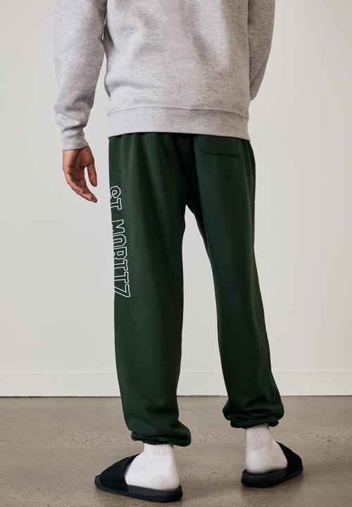 Factorie - Relaxed graphic trackpant - green 