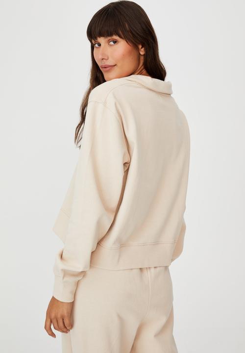 Cotton On - Kora collared long sleeve pullover - stone