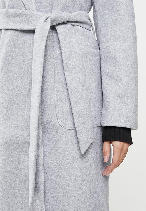 ONLY - Trillion long belt coatigan - light grey