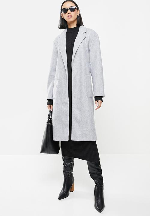 ONLY - Trillion long belt coatigan - light grey