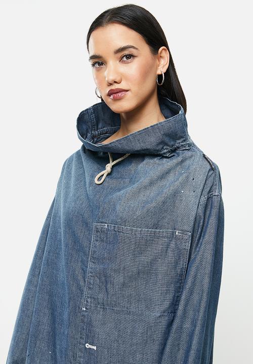 G-STAR - Long sleeve mock neck shirt - blue