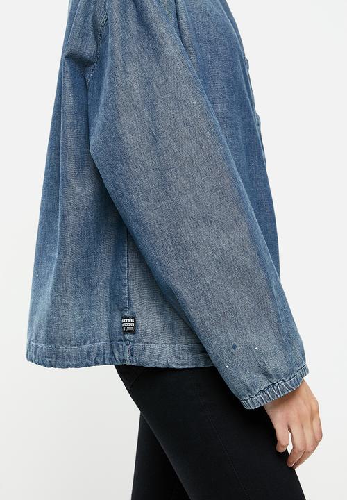 G-STAR - Long sleeve mock neck shirt - blue