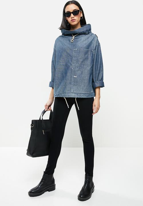 G-STAR - Long sleeve mock neck shirt - blue