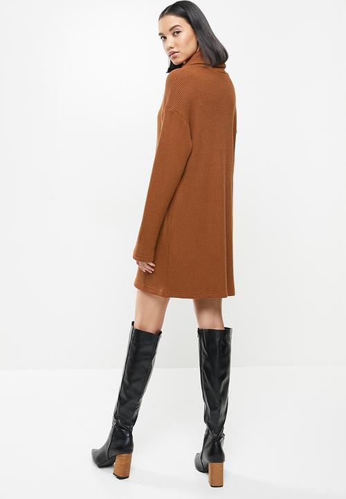 Me&B - Cowl neck top dress - rust