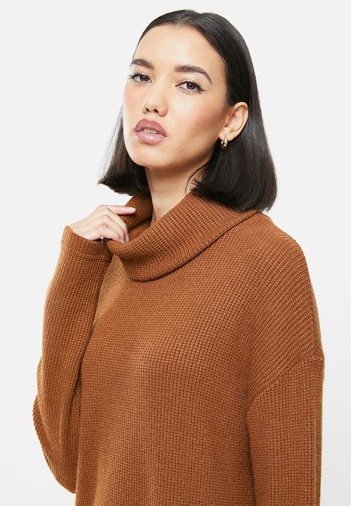 Me&B - Cowl neck top dress - rust