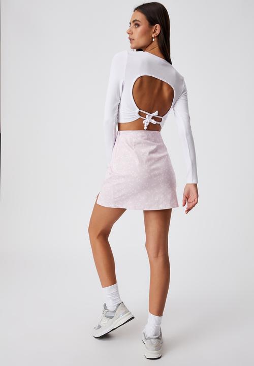 Factorie - Double split mini skirt - darby floral lilac snow
