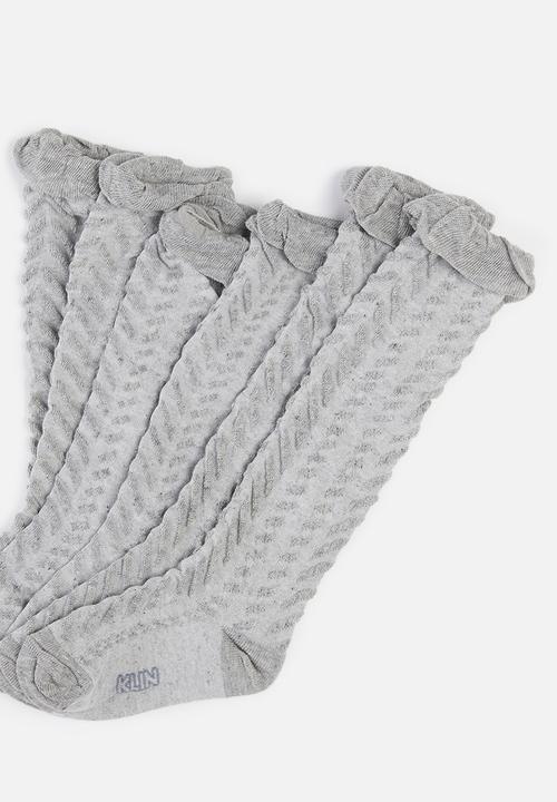 Klin - Girls 6-pack knee high socks - light grey