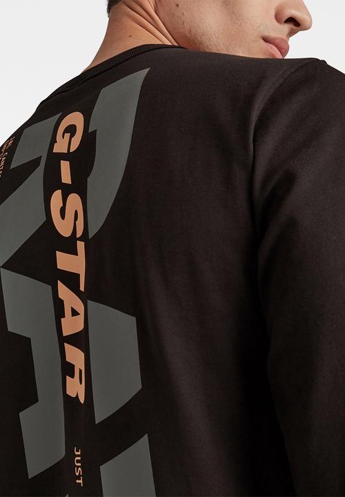 G-STAR - Big back graphic r  l\s tee - dk black