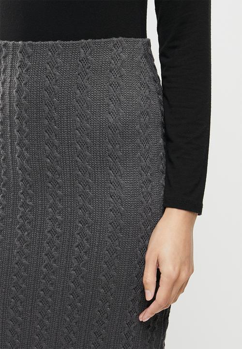 Me&B - Cable knit pencil skirt - grey 