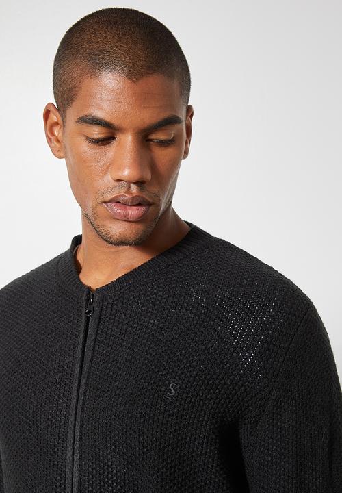 Superbalist - Zip-through bomber knit - black