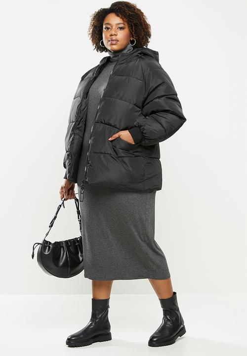 STYLE REPUBLIC PLUS - Hooded puffer - black
