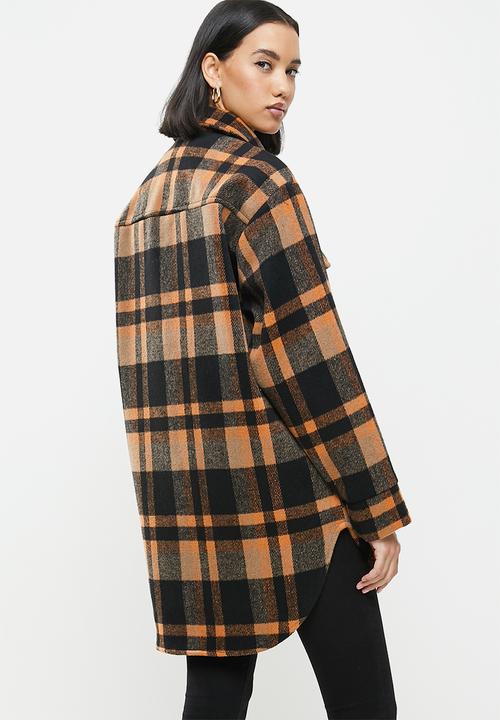 Me&B - The check shacket - brown & black 
