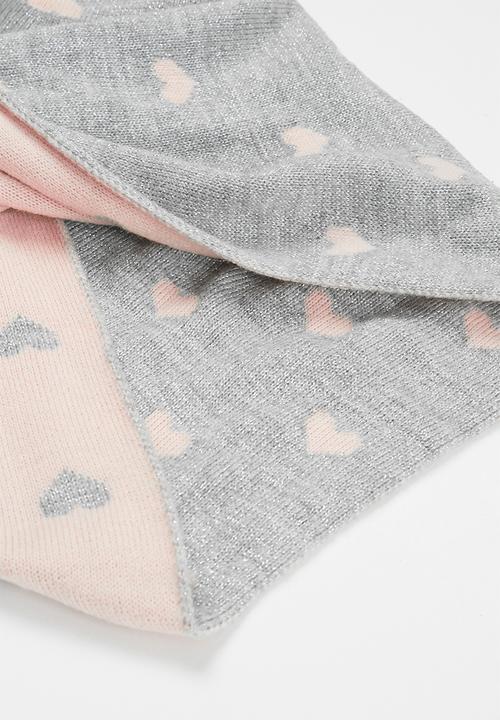 Pop Candy - Girls snood - pink & grey