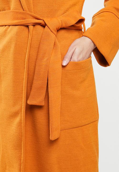 Me&B - Knit melton lounge coat - orange