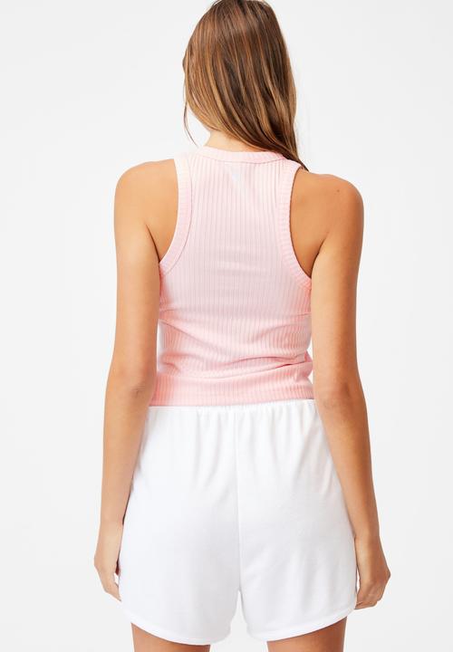 Cotton On - Lifestyle racer tank - pink sherbet
