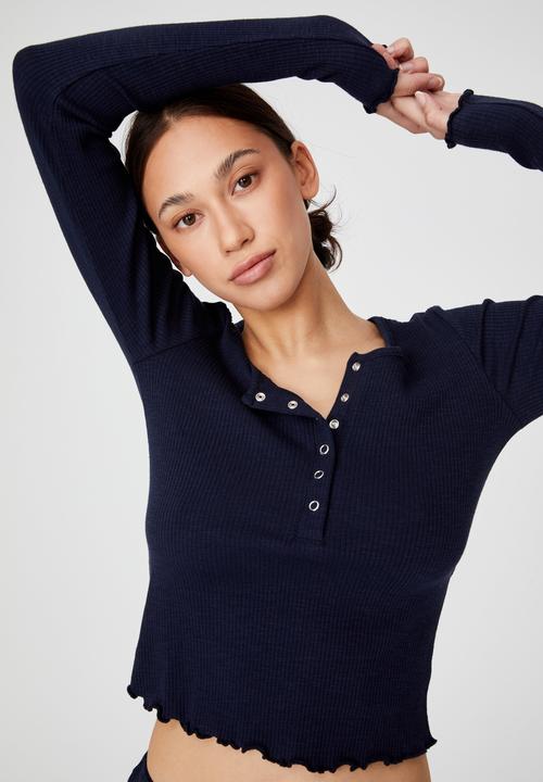 Cotton On - Pretty little sleep henley - navy