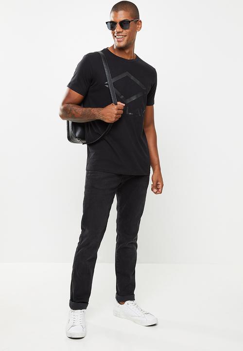Replay - Replay diamond print tee - black 