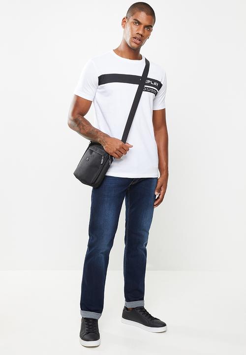 Replay - Replay retro stripe print tee - white