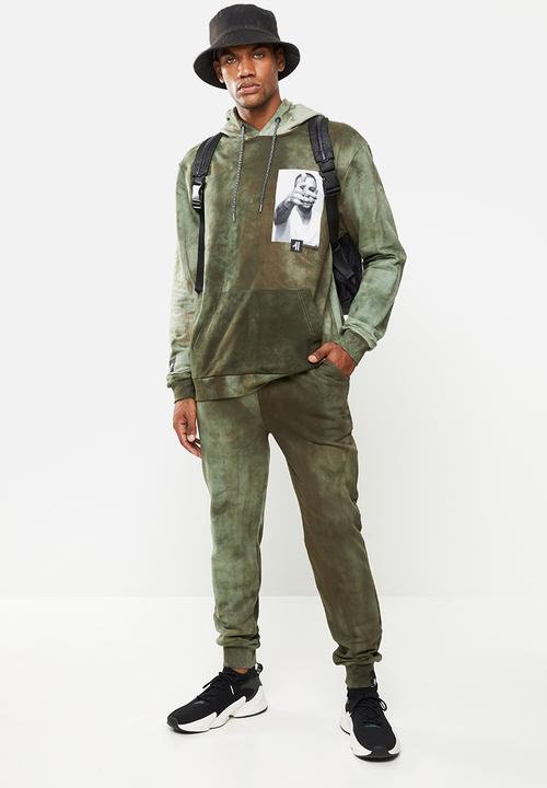 Flyersunion - Spectra-dye fleece printed hoodie - olive