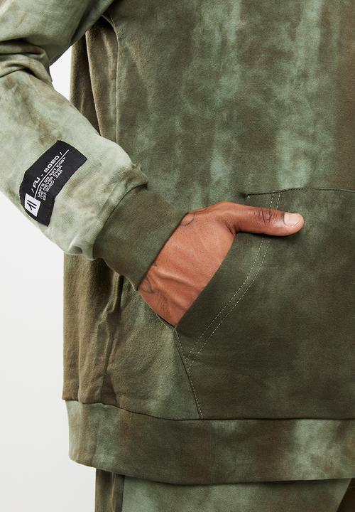 Flyersunion - Spectra-dye fleece printed hoodie - olive