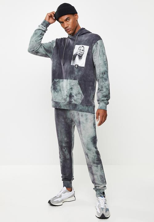 Flyersunion - Spectra-dye fleece printed hoodie - charcoal