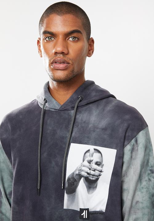 Flyersunion - Spectra-dye fleece printed hoodie - charcoal
