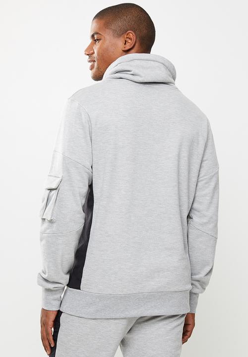 Flyersunion - Fashion snood pullover hoodie - grey