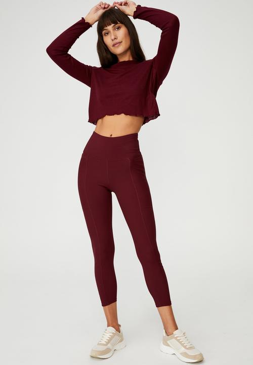 Cotton On - Rib pocket 7/8 tight - mulberry