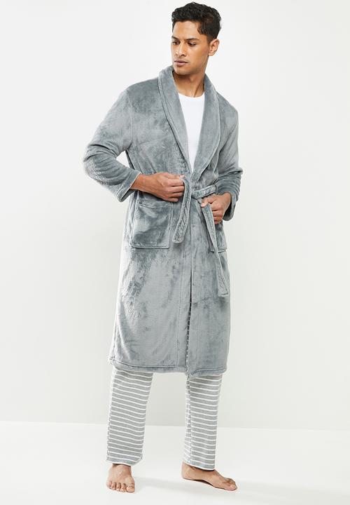 STYLE REPUBLIC - Coral fleece robe - grey