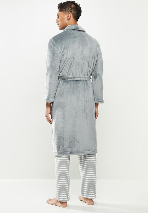 STYLE REPUBLIC - Coral fleece robe - grey