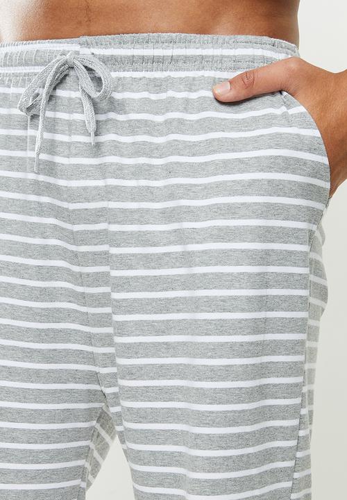 STYLE REPUBLIC - Stripe sleepshort - light grey