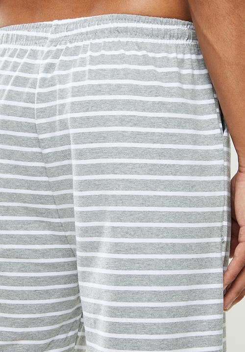 STYLE REPUBLIC - Stripe sleepshort - light grey