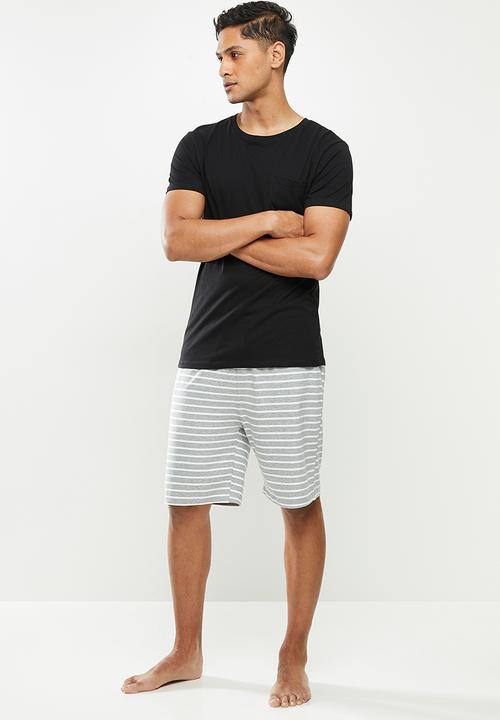 STYLE REPUBLIC - Stripe sleepshort - light grey