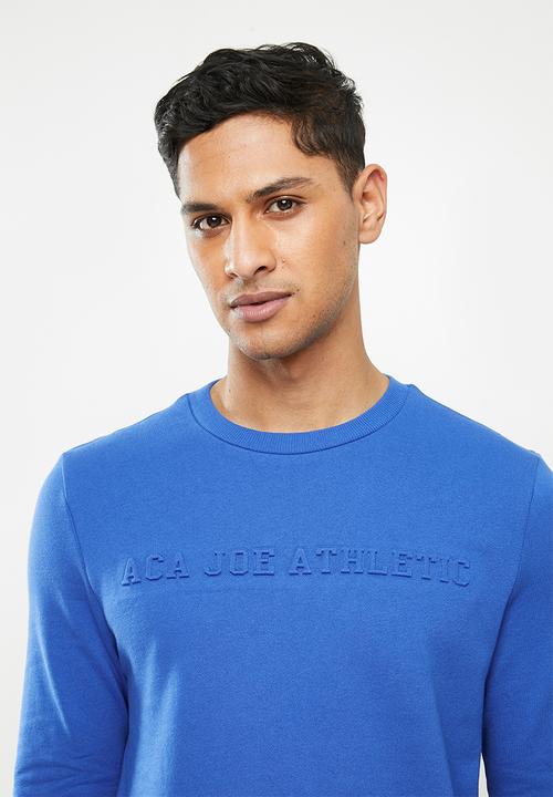 Aca Joe - Aca Joe fleece crew neck pullover - blue