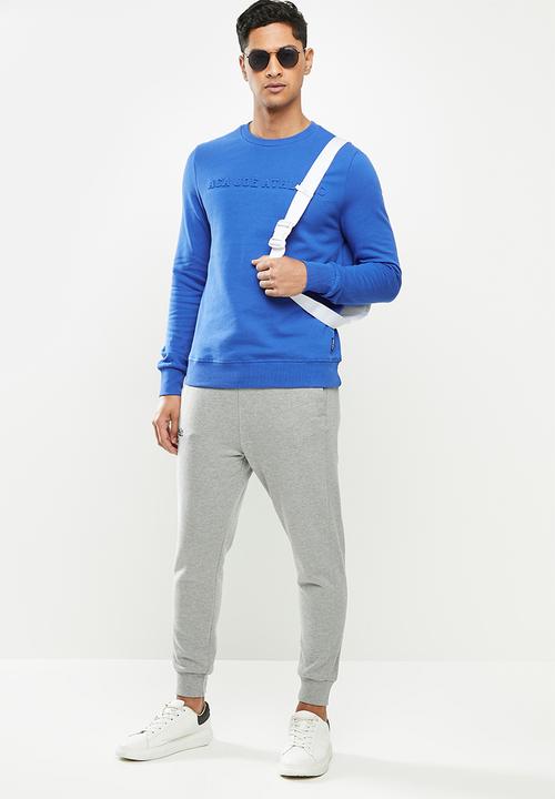 Aca Joe - Aca Joe fleece crew neck pullover - blue